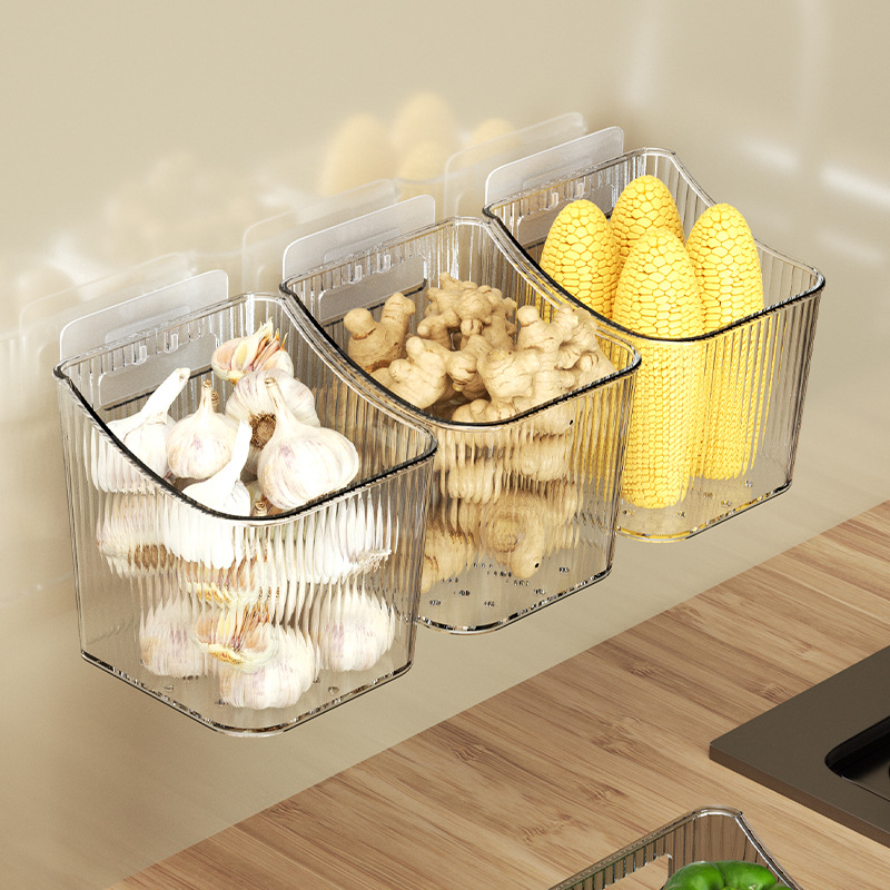 定制姜蒜收纳筐置物篮挂篮厨房生姜蒜头大蒜壁挂篮收纳盒厨房收纳