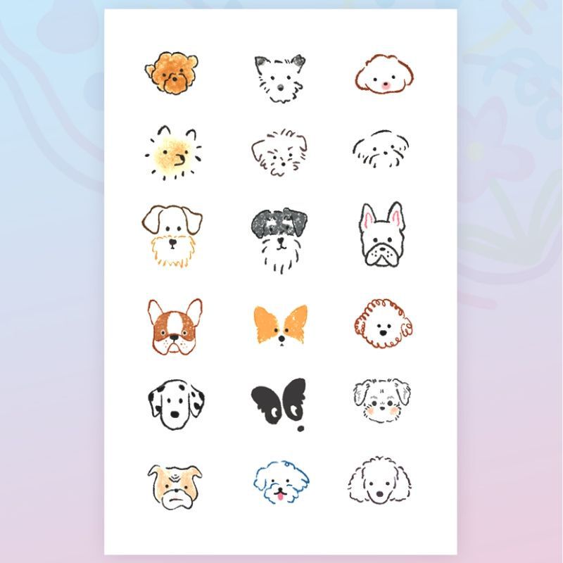 Mini Puppy Tattoo Sticker Cat Dog Small Fresh Waterproof Women's Lasting Color Tattoo Sticker Finger Arm