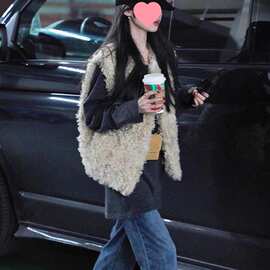 感加厚保暖羊羔毛马甲女秋冬洋气宽松仿皮草外套背心潮