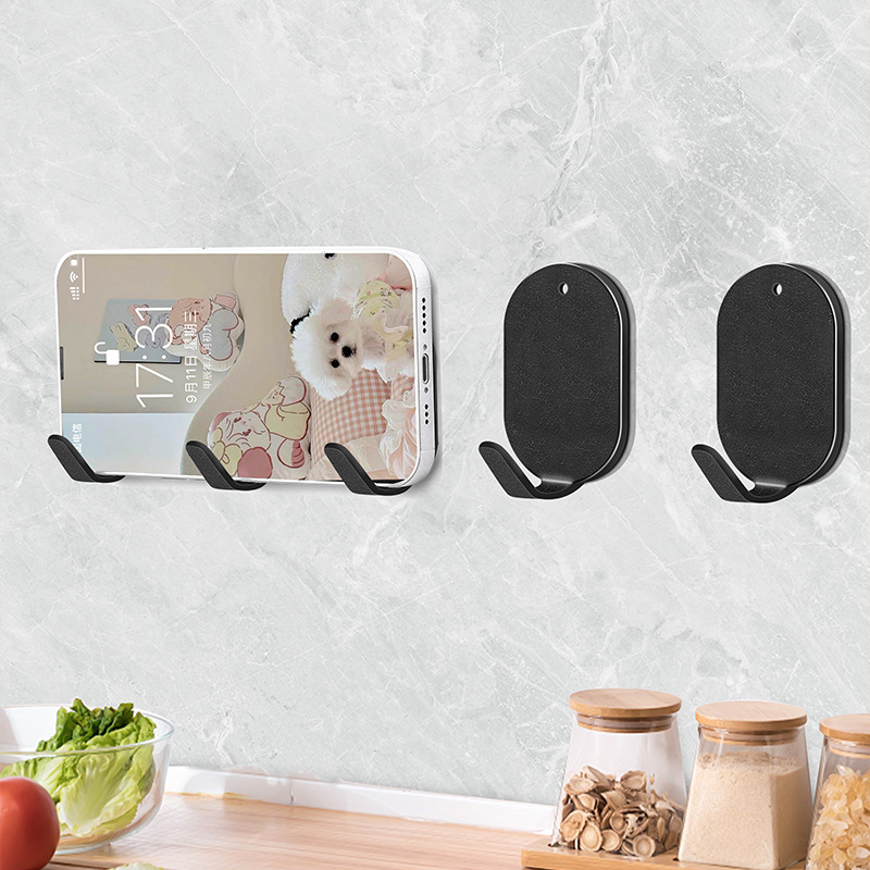 Gancho de acero inoxidable 5 paquetes de adhesivo fuerte sin perforar puerta de cocina colgante de pared trasero sin costuras pegatina de llave de pared viscosa