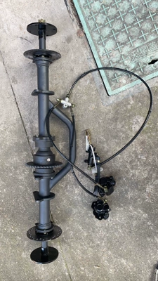 Differential Rear Axle Double – Motorcycle frame - 10m-long-with-one-tow-2-foot-brake-system