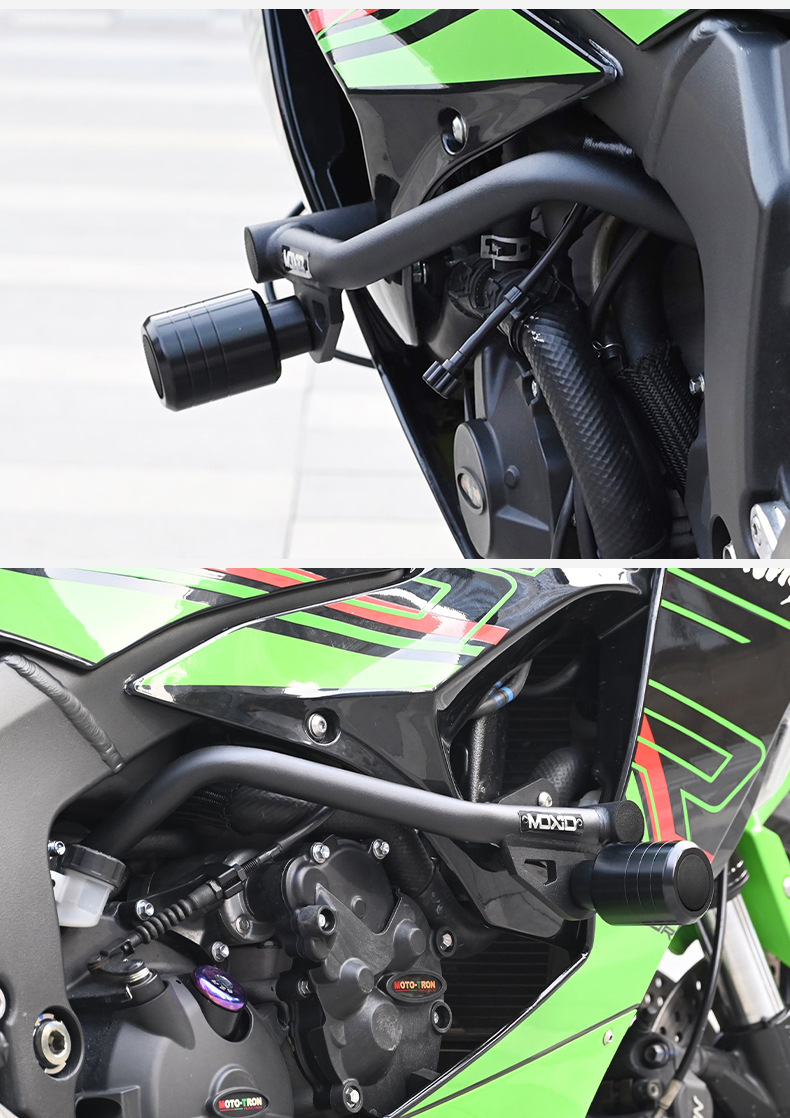 Suitable for Kawasaki Ninja Bumper Zx6R Racing Bar with Built-In Buffer Spring Seamless Tube Anti-Fall Bar Modification Parts