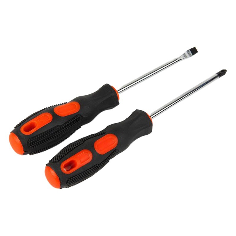 Mango de masaje multifuncional Destornillador cruzado Naranja negro métrico Destornillador manual de 4 pulgadas con destornillador magnético