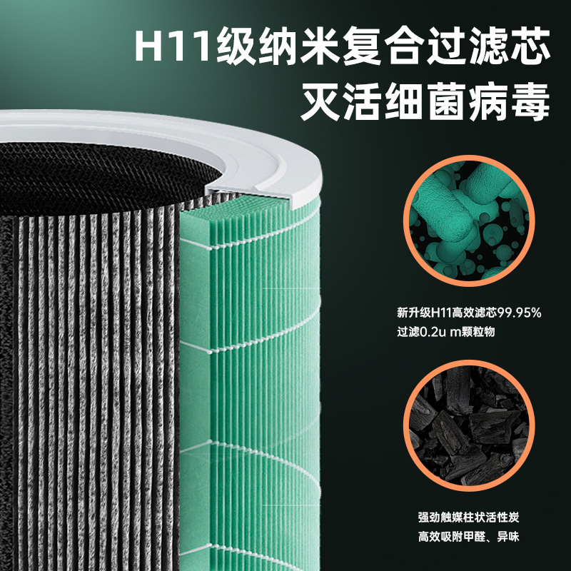Purificador de aire de eliminación de formaldehído de aniones domésticos filtro de esterilización de dormitorio desodorizante esterilizante carbón activo