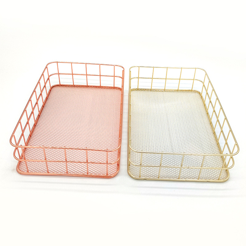 Cesta de almacenamiento de hierro Nórdico INS de almacenamiento de hierro azul cesta de almacenamiento de escritorio en el hogar fábrica al por mayor