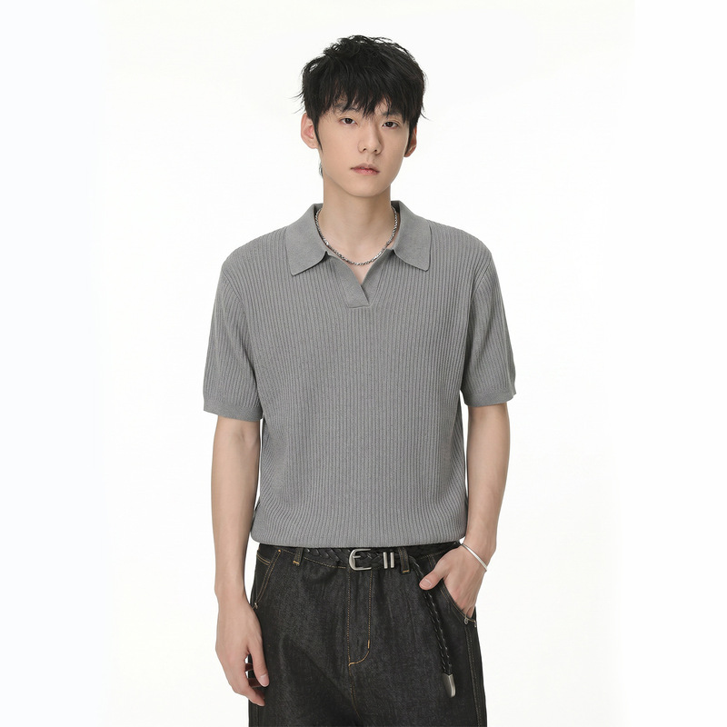 Mtlclothes Men's Retro Old Money Style Short-Sleeve Polo with a High-End Feel, Versatile and Simple for Commuting Mtlclothes Men's Retro Old Money Style Short-Sleeve Polo with a High-End Feel, Versatile and Simple for Commuting