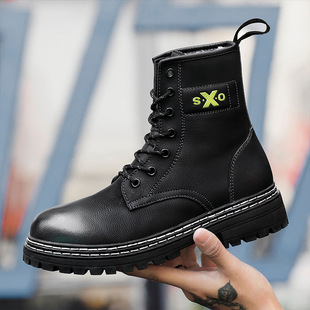 1891 Men's and Women's Shoes Martin Boots Outdoor Workwear Boots High-top Lace-up Big Toe Leather Boots Inner Height Increase Large Size Cross-border Casual