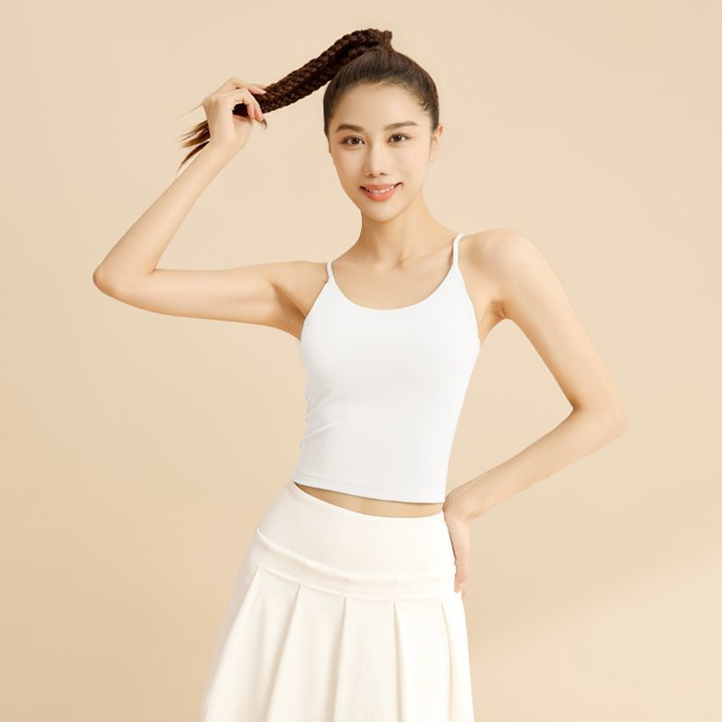 Ropa interior deportiva para mujer, ropa exterior de verano, almohadilla fija para el pecho, transpirable y de secado rápido, chaleco de yoga deportivo, eslinga de fondo, hermoso comercio exterior