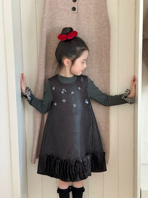 tutu女童公主裙25新款秋装女孩生日礼服小童洋气水钻连背心连衣裙|undefined