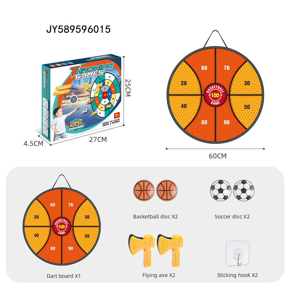 Transfronterizos 4 en 1 niños lanzan objetivos interactivos padres-hijos al aire libre hacha dardo juego de juguetes de lanzamiento al por mayor