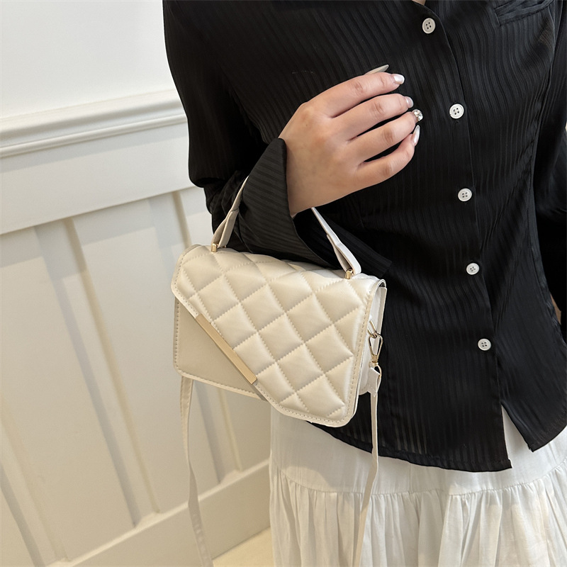 Linger retro bolso mujer 2024 nuevo bolso de hoja de aluminio inclinado bolso de mano pequeña bolsa de hombro coreana temperamento universal bolso de hombro