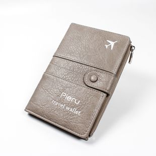 2024 New Business RFID anti-theft brush passport bag simulation leather pattern PU buckle multifunctional passport holder leather case bag