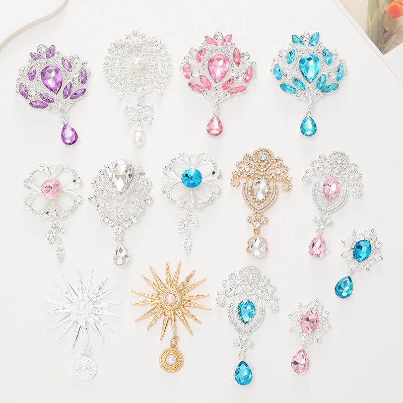 New diy Diamond Pearl Flower Sun God flower gem pendant mobile phone shell jewelry accessories hole shoes decoration