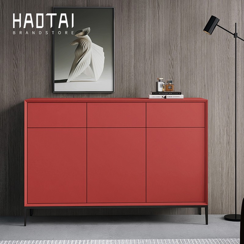 Italian minimalist shoe cabinet paint home entrance multi-functional multi-layer locker complete simple Nordic cabinet