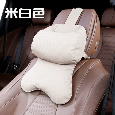 Double-Layer Car Headrest Pillow, Car Headrest - 2027-double-core-pillow-off-white-1-piece