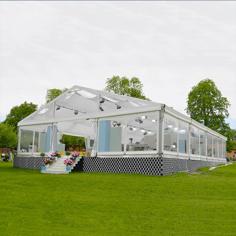 户外婚礼宴会帐篷 婚庆餐厅人字顶铝合金篷房 厂家设计生产安装