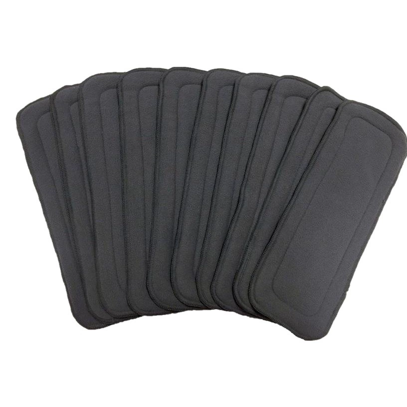 Пятислойные подгузники из бамбукового древесного угля в наличии, моющиеся многоразовые подгузники, бамбуковый уголь, ультратонкие сэндвич-подгузники