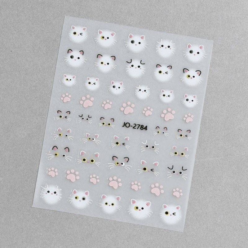 可爱猫咪美甲贴纸装饰贴kitty小猫暹罗猫白色小猫时尚可爱美甲贴|undefined