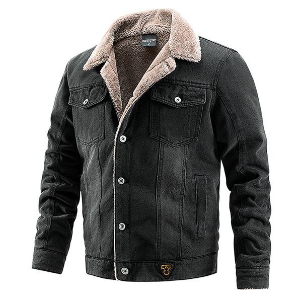 men's denim warm casual jacket