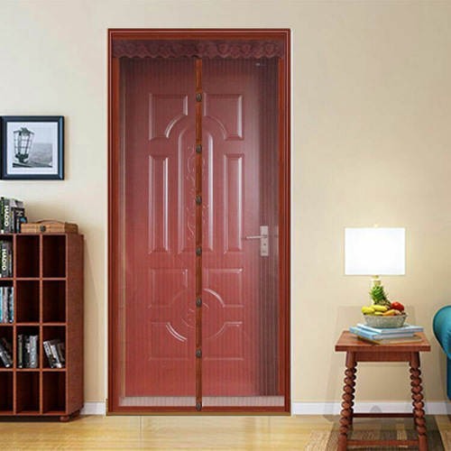 Summer mosquito-proof striped series 7-button mosquito-proof door curtain, magnetic soft mesh door curtain, screen door, mosquito-proof screen door