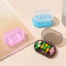 便携式迷你三格小药盒分装户外旅行随身小号药丸收纳盒透明塑料盒