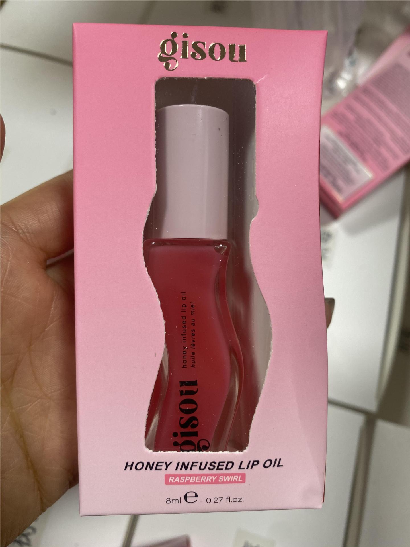 Nuevos productos de venta transfronteriza GISOU aceite de protección labial humectante reparación para eliminar las marcas labial, frambuesa ciruela brillante esmalte labial