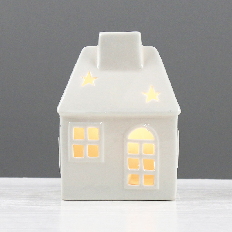 Navidad creativa pequeña casa decoración hueco luz de la noche decoración Comercio exterior europeo exportación artesanía fábrica ventas directas