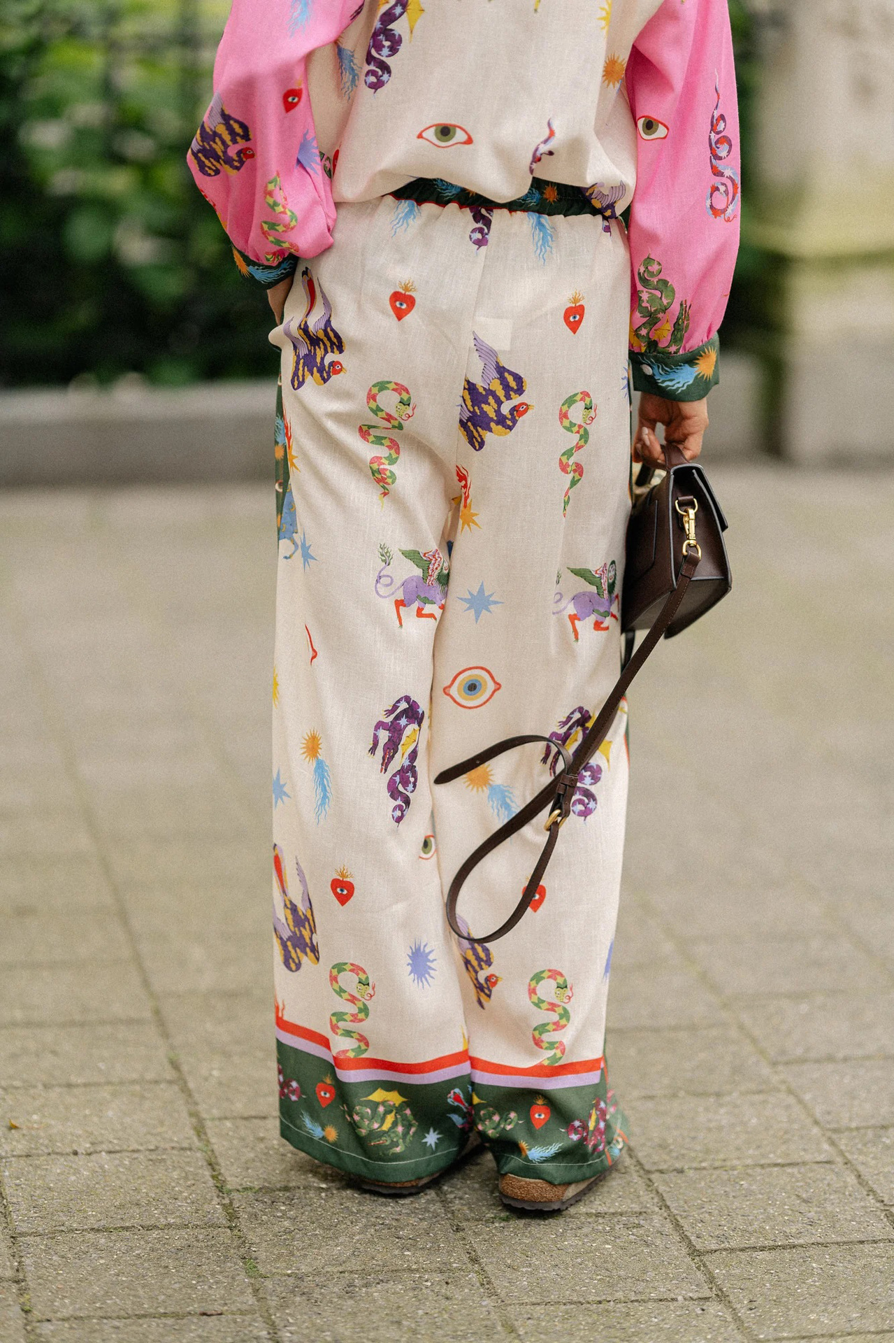 Printing, Pocket Design Holiday Women's Casual Vacation Animal Abstract Polyester Printing Pocket Pant Co-ord Set Pants Sets