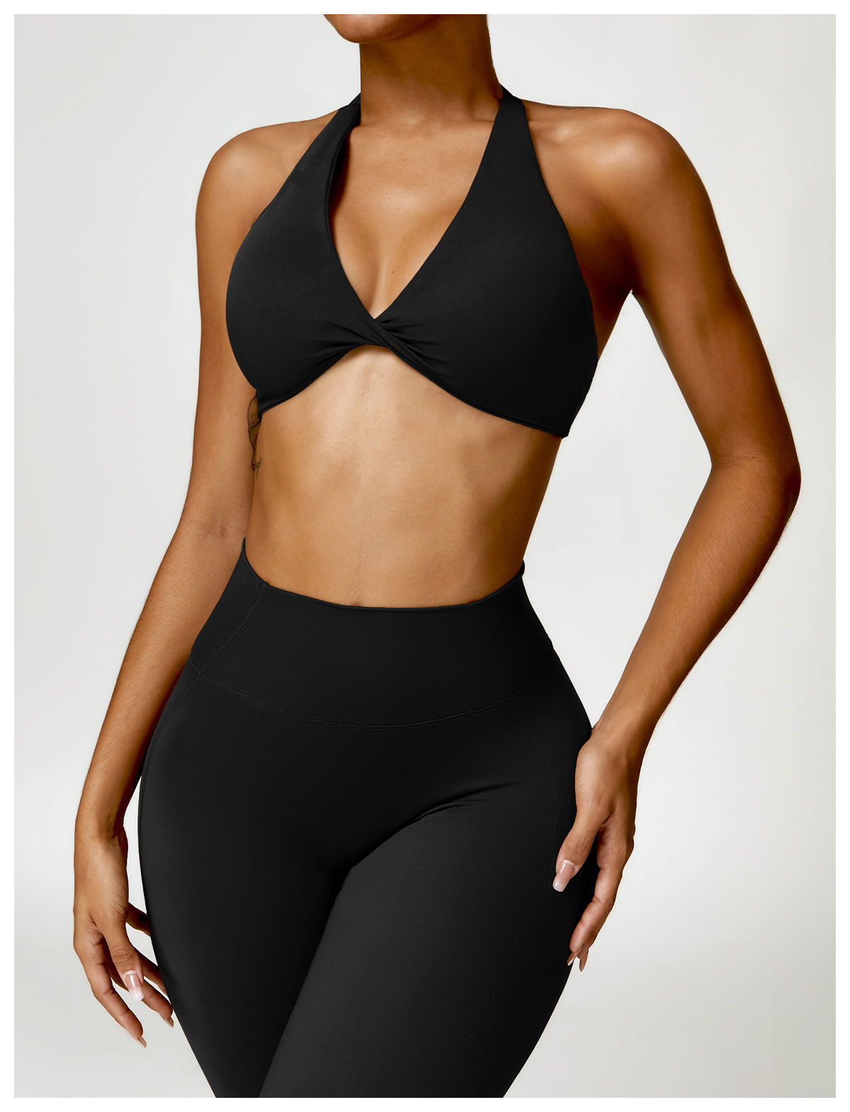 91g Weight Sleeveless Sleeve Length Nylon, Spandex Fabric Type Short Top Length Vest Tops Type Fitness, Running Occasion Halter Neck Neckline Solid Color Pattern Sports Style Sports Solid Color Nylon Spandex Halter Neck Active Tops Vest 24