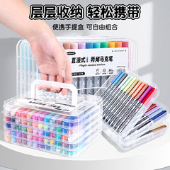 软头直液式丙烯马克笔美术用笔小学生透色可叠色水彩笔水洗不透色