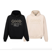 GOODBRAND 老白同款GOOD十字珍珠标语轻奢时尚高级感连帽卫衣跨境