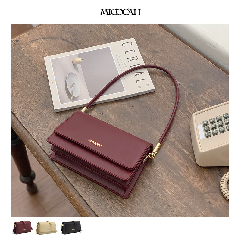 Micocah women's bag double compartment organ bag underarm bag simple flip shoulder bag messenger bag ins Micocah women's bag double compartment organ bag underarm bag simple flip shoulder bag messenger bag ins