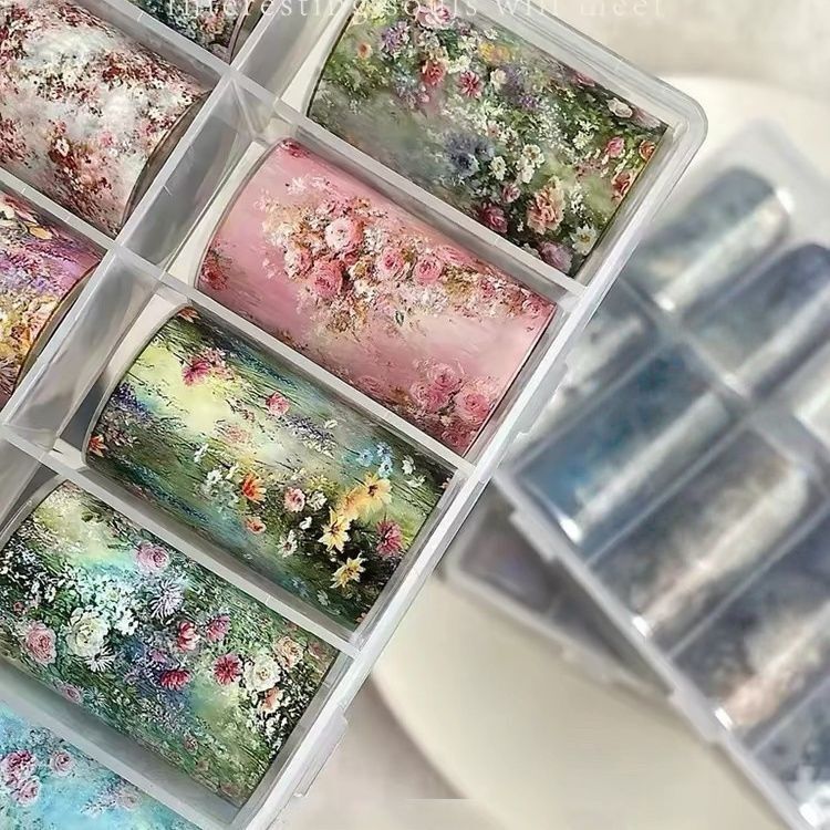 Nail Art Transfer Paper Stickers Floral Nail Art Decorations Spring Nail Decoration Materials Stickers Ins Style Painting Materials