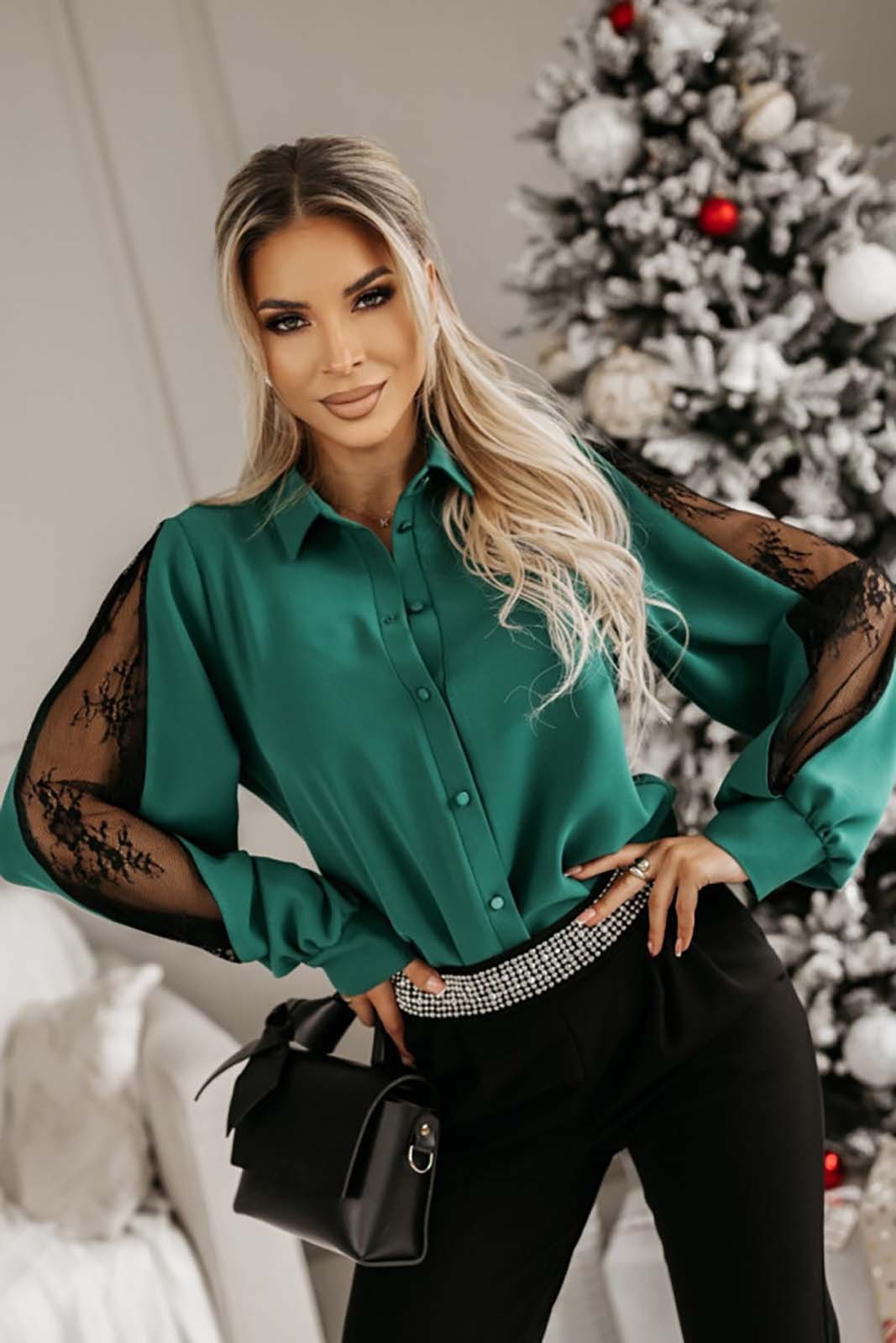 Regular Top Length Blouse Tops Type Wholesale Women's Elegant Streetwear Solid Color Long Sleeve Blouses