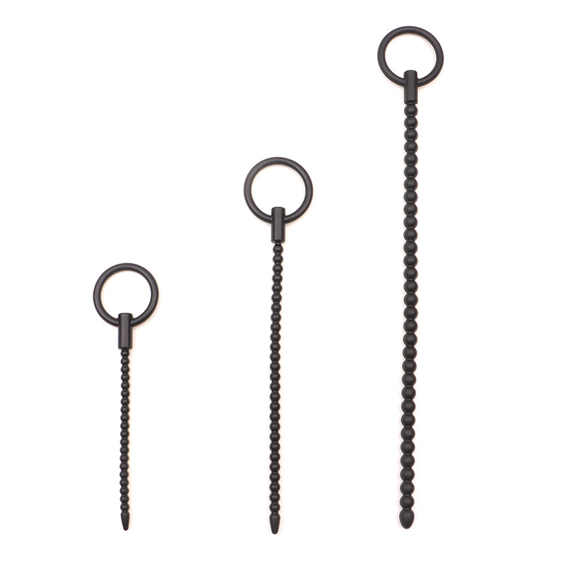 Silicone Urethra Beads Sound Stick with Pull Ring, Large Size Male Training Toy — detail image 2