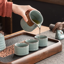 德化哥窑功夫茶具套装2024新款侧把壶日式家用陶瓷茶杯茶海一整套