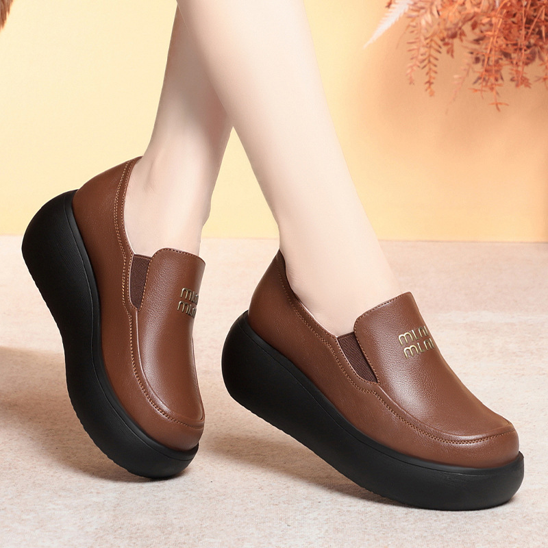 Loafers for Women 2024 Autumn New Shoes Autumn Women's Thick-Soled Small Leather Shoes Autumn Spring and Autumn Flats Dropshipping