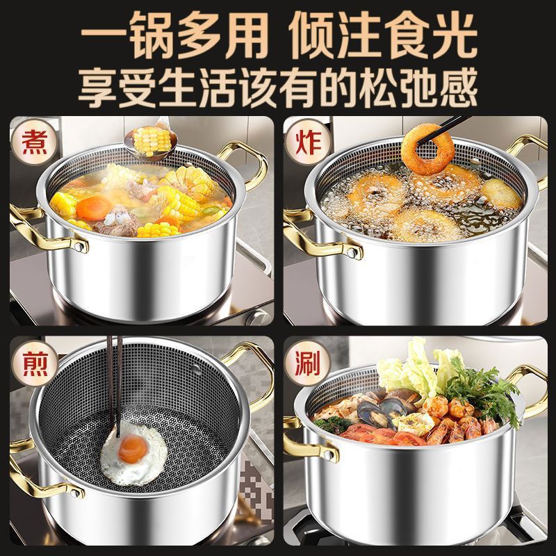 304 hogar de acero inoxidable pequeña olla de cocción gruesa olla antiadherente cocinar estofado de gas electromagnético cocinar co