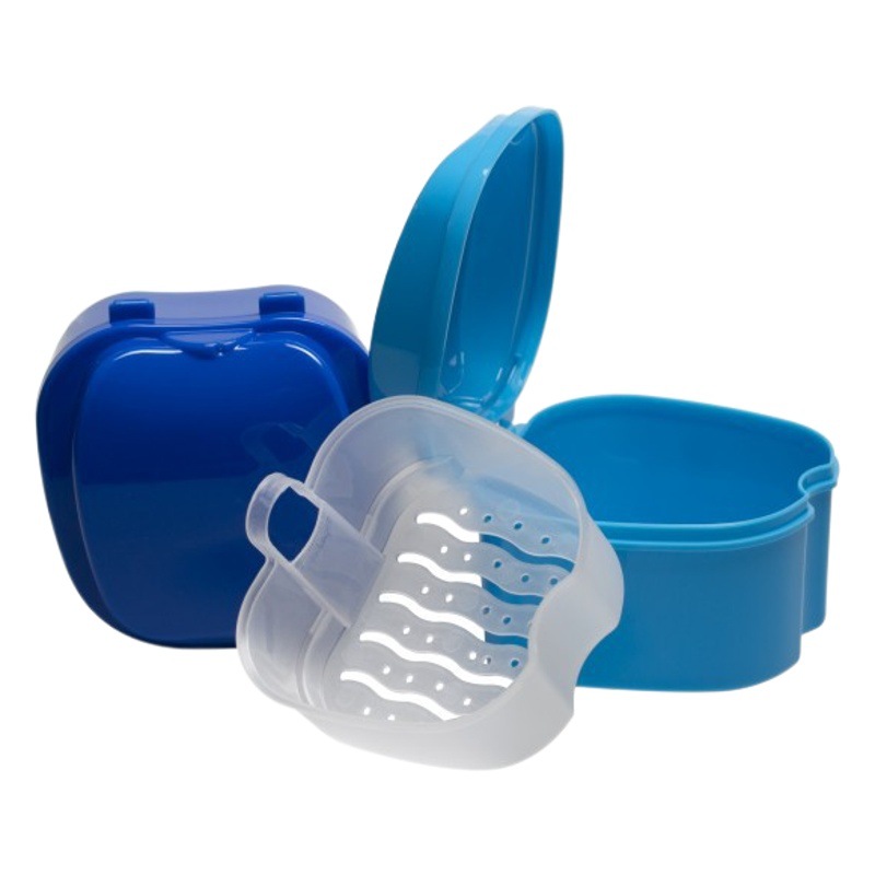 Caja de dientes Caja de dientes de manzana Caja de dentaduras de plástico Caja de dentaduras molares Caja de retención Caja de PP Caja de dentaduras postizas