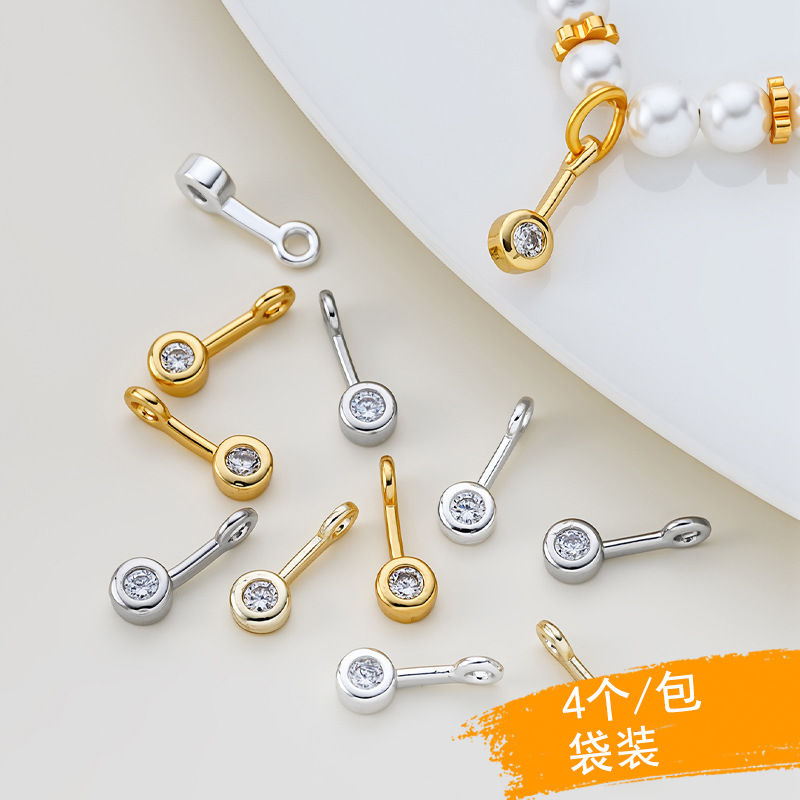 18K Color-Preserving Real Gold Small Drop Pendant Copper Zircon Matchstick DIY Jewelry Accessories Bracelet Necklace Accessories