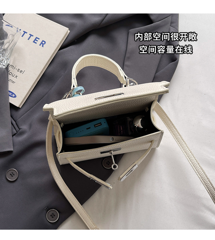 The Korean version of the hand-held small square bag for women in 2025, a new single-shoulder bag with a niche design, simple and versatile, trendy crossbody Kelly bag undefined