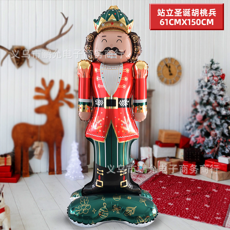 跨境圣诞气球大合集站立圣诞树老人雪人圣诞树新年节日布置铝箔气|undefined