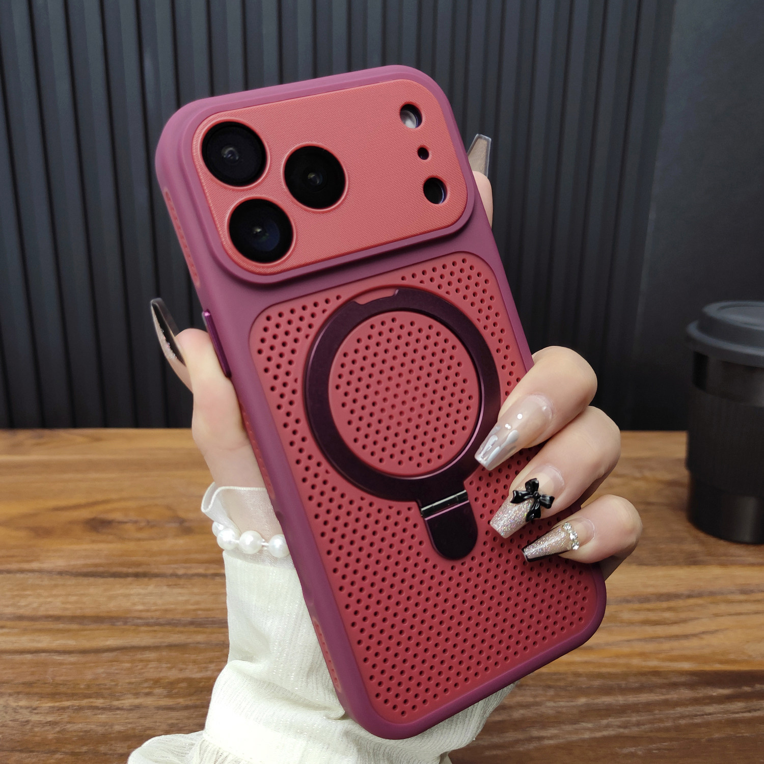 Funda Magnética con Soporte y Disipación de Calor de PC Anticaídas para iPhone 16 17 18 Pro