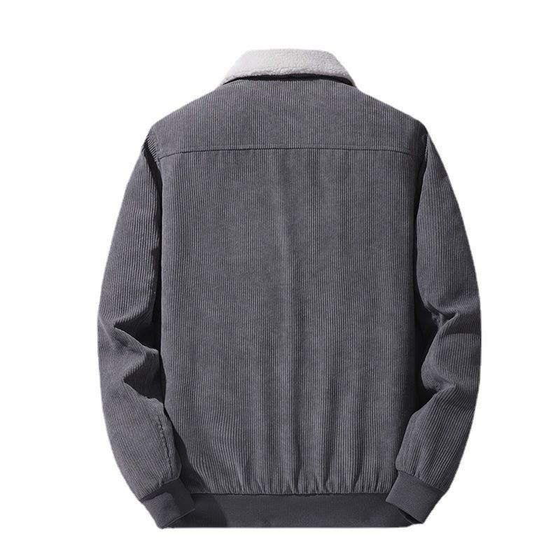 Nuevo chaqueta de cordero de moda para hombres con solapa de terciopelo más grueso chaqueta de terciopelo para hombres cálida moda para hombres
