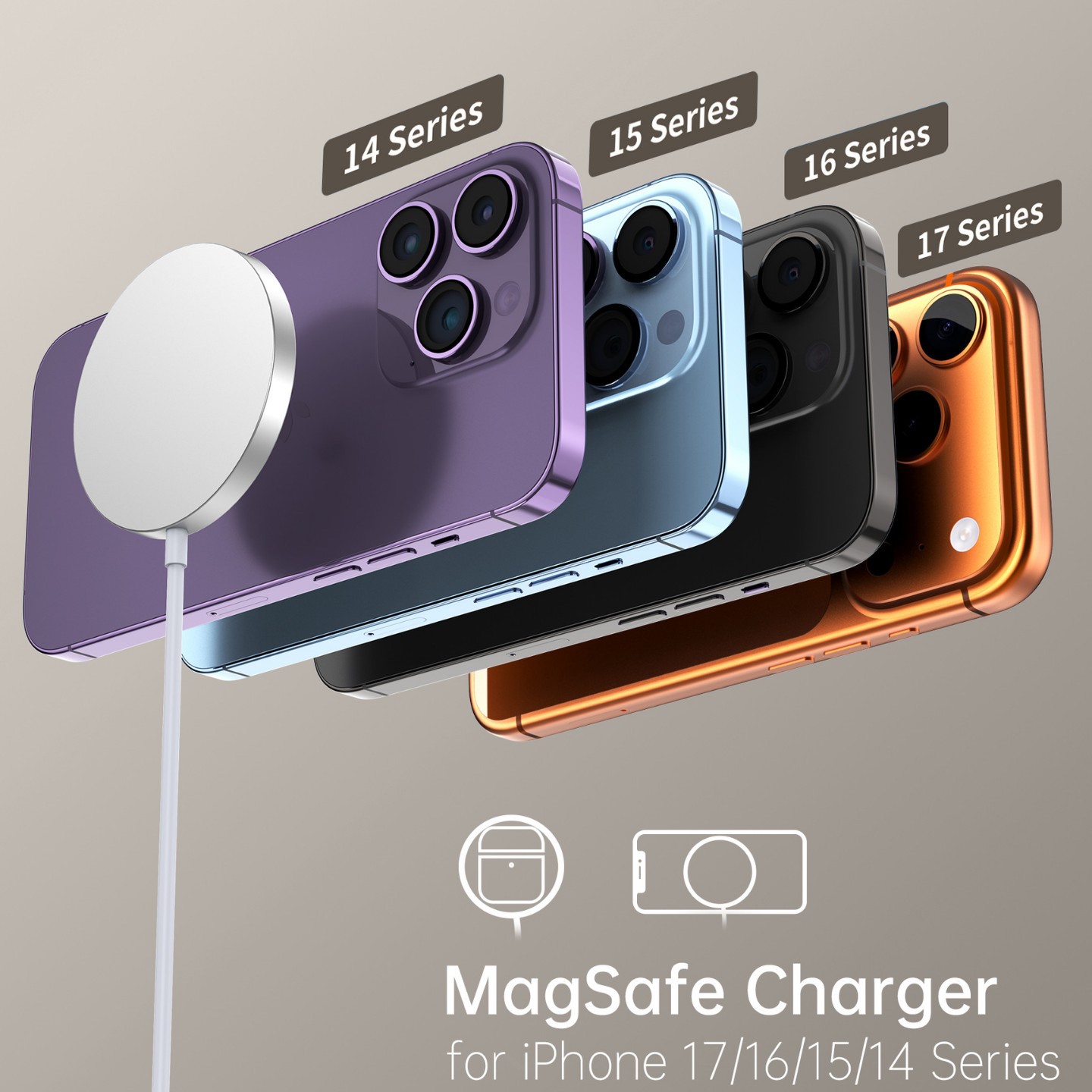 El nuevo cargador inalámbrico magsafe de 15W carga inalámbrica magnética es adecuado para la carga inalámbrica de la serie 16 de Apple image 3