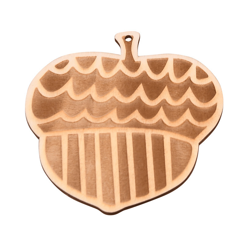 Wooden Thanksgiving unprocessed hollow pine cone listing DIY wooden unfinished Autumn Party Christmas label