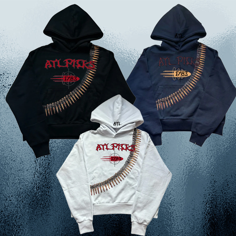 Men's Clothing European And American Trendy Brand Sweatshirt Letter Print Hooded Street Fashion Men And Women Arranged Bullet Creative Trend Tops_voghion.com