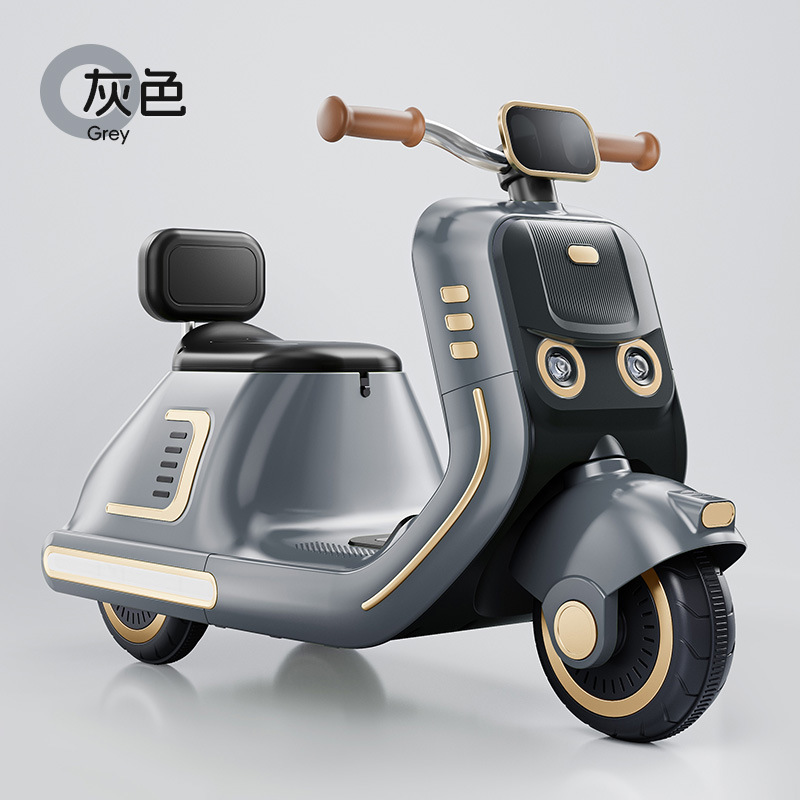 Niños coche eléctrico de tres ruedas motocicleta niñas varones coche de batería para niños se puede sentar coche de juguete de control remoto