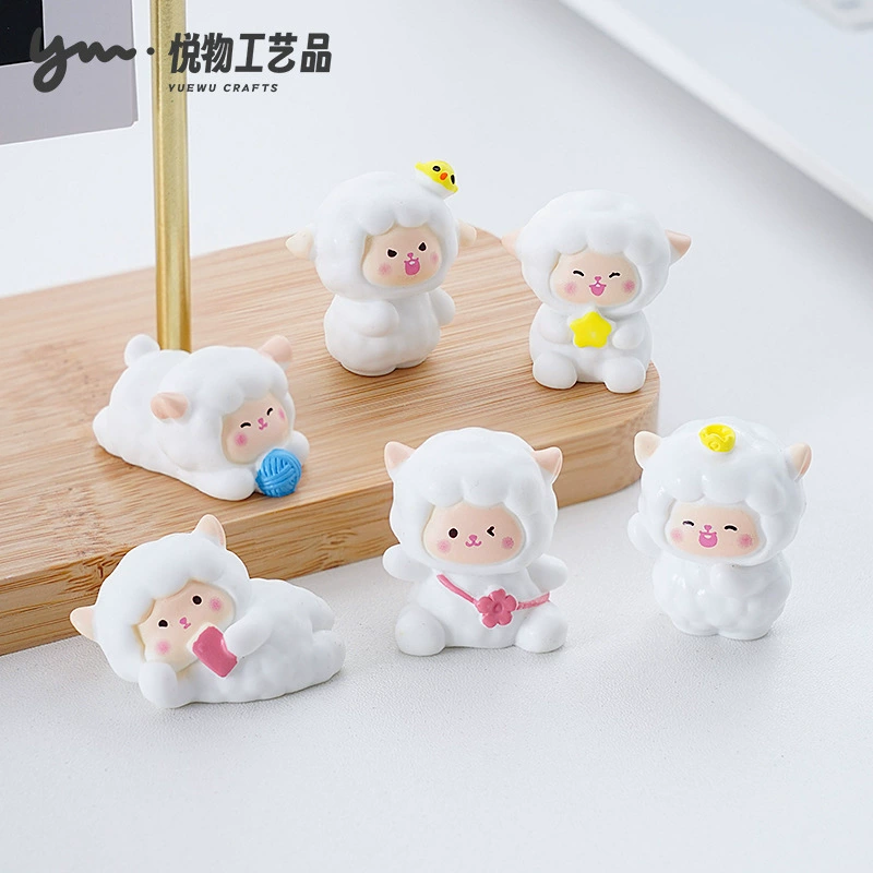 Креативный милый ягненок куклы diy украшения слепые сумки аксессуары микро-ландшафтный мини-настольный автомобиль с небольшим украшением