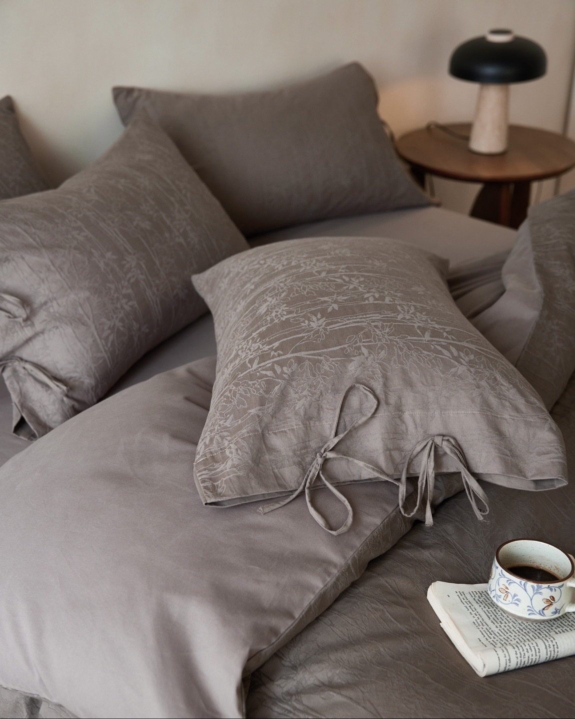 Parure de lit en coton jacquard style scandinave housse couette_voghion.com
